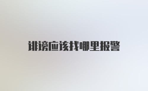 诽谤应该找哪里报警