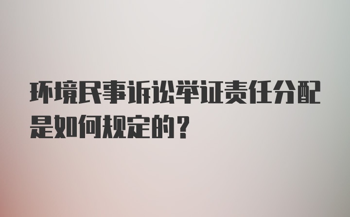 环境民事诉讼举证责任分配是如何规定的?