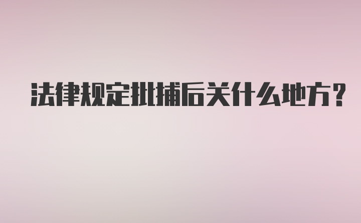 法律规定批捕后关什么地方?