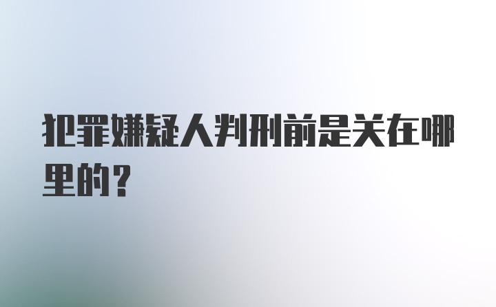 犯罪嫌疑人判刑前是关在哪里的？