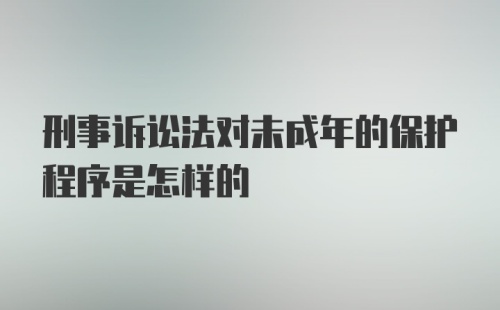 刑事诉讼法对未成年的保护程序是怎样的