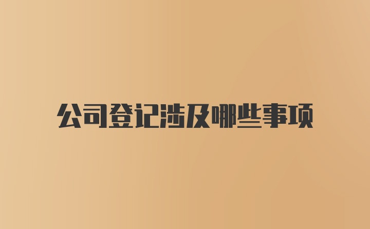 公司登记涉及哪些事项