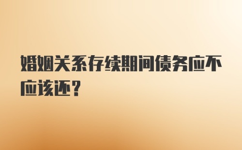 婚姻关系存续期间债务应不应该还？