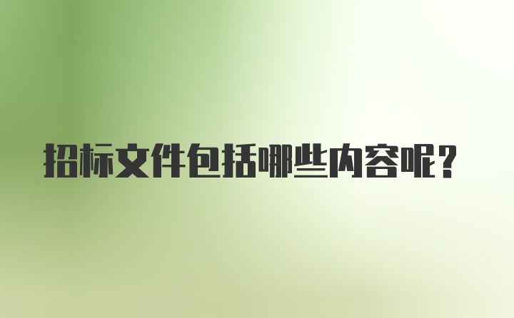 招标文件包括哪些内容呢？