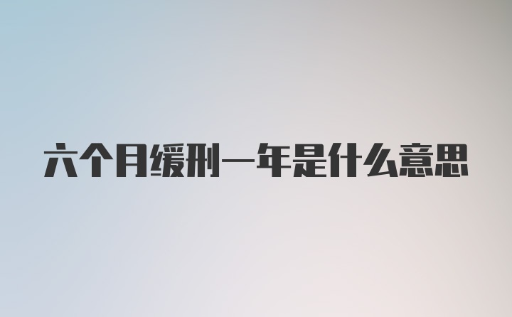 六个月缓刑一年是什么意思