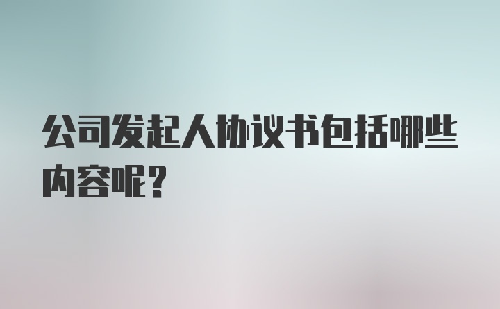 公司发起人协议书包括哪些内容呢？