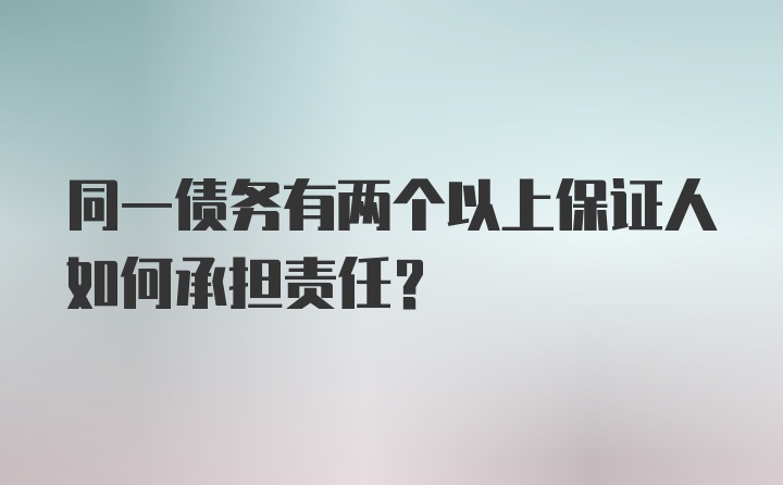 同一债务有两个以上保证人如何承担责任?