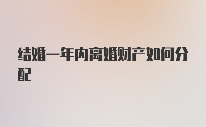 结婚一年内离婚财产如何分配