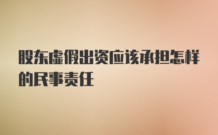 股东虚假出资应该承担怎样的民事责任