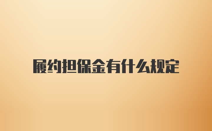 履约担保金有什么规定