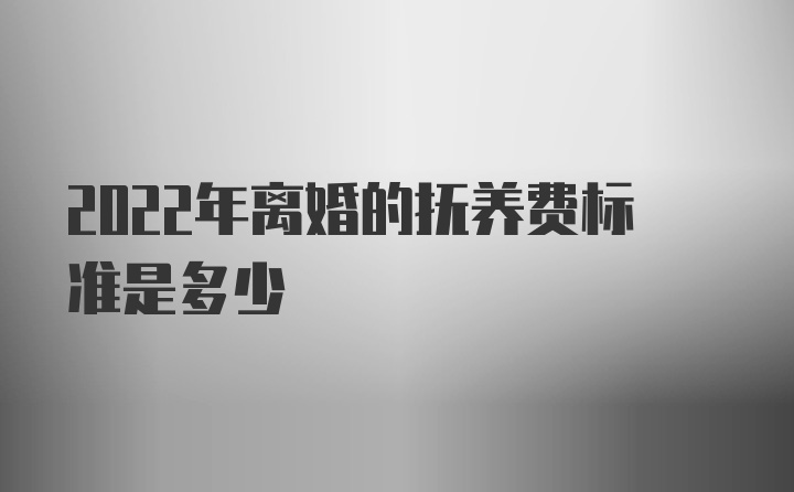 2022年离婚的抚养费标准是多少