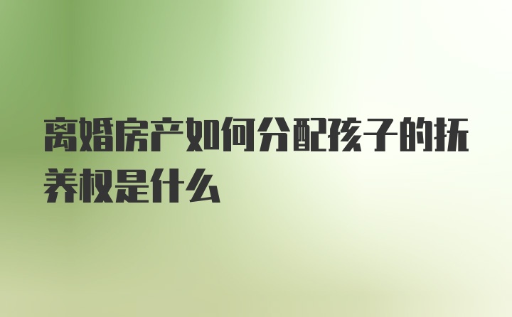 离婚房产如何分配孩子的抚养权是什么