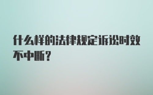 什么样的法律规定诉讼时效不中断？