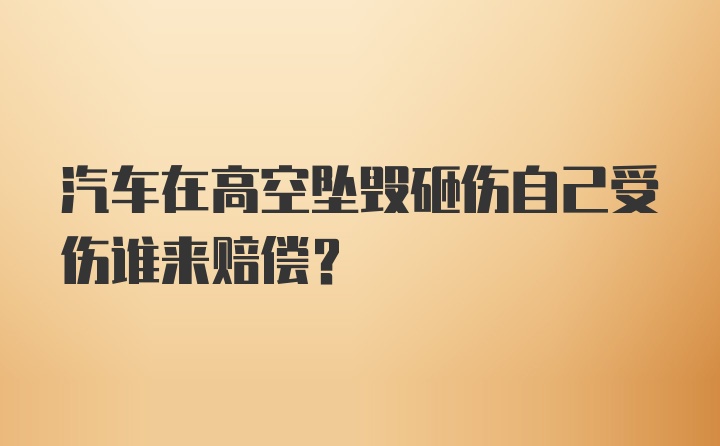 汽车在高空坠毁砸伤自己受伤谁来赔偿？