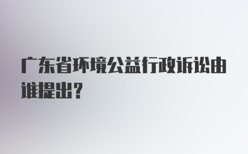 广东省环境公益行政诉讼由谁提出？