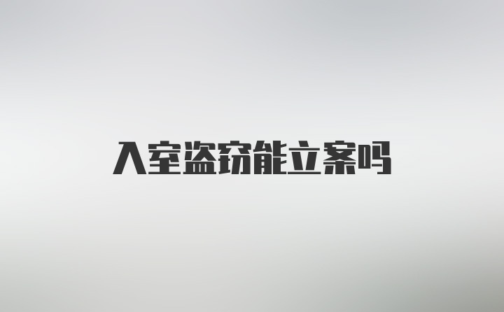 入室盗窃能立案吗