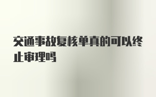 交通事故复核单真的可以终止审理吗