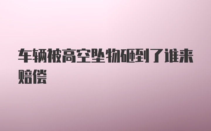 车辆被高空坠物砸到了谁来赔偿