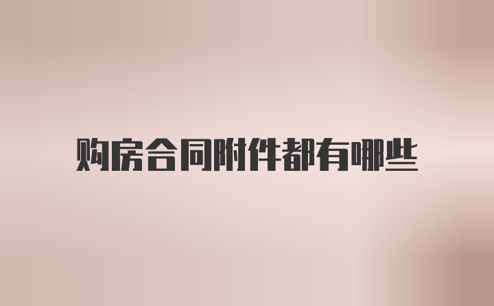 购房合同附件都有哪些