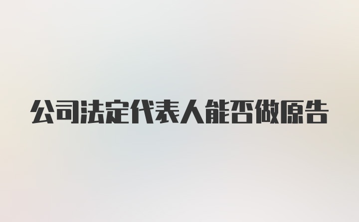 公司法定代表人能否做原告