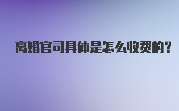 离婚官司具体是怎么收费的？