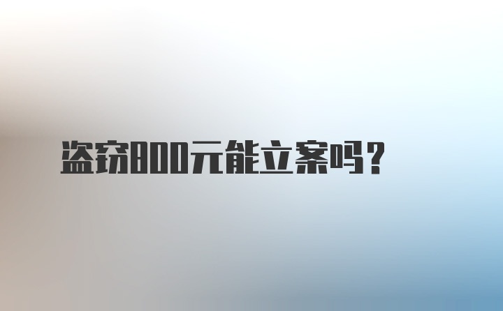 盗窃800元能立案吗？