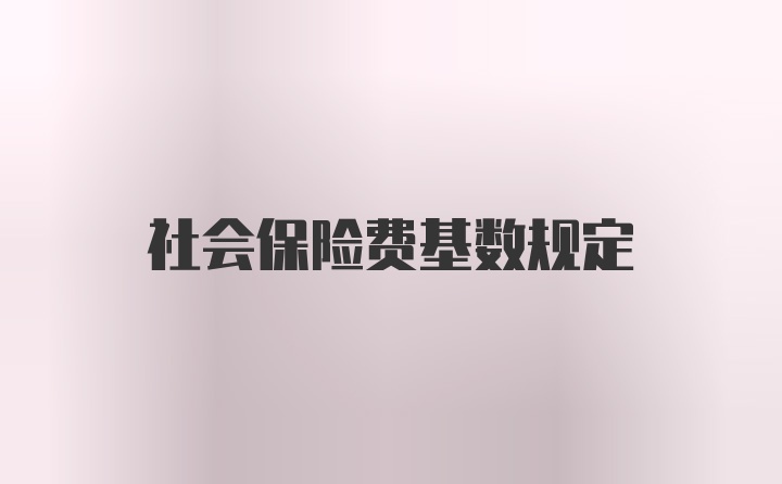 社会保险费基数规定