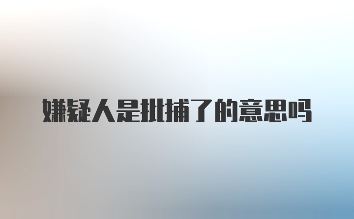 嫌疑人是批捕了的意思吗