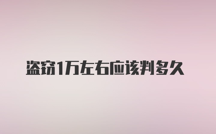 盗窃1万左右应该判多久