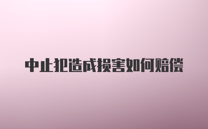 中止犯造成损害如何赔偿