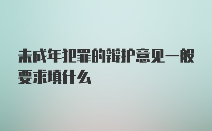 未成年犯罪的辩护意见一般要求填什么