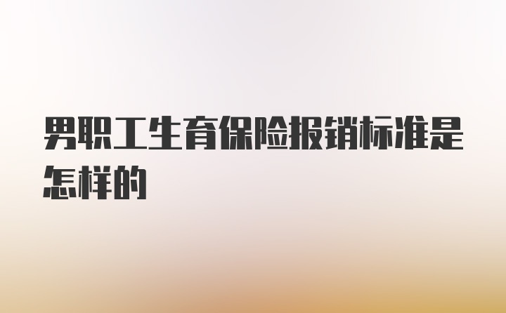 男职工生育保险报销标准是怎样的