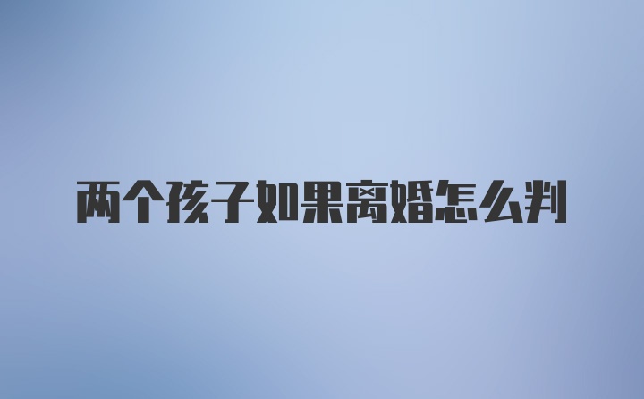 两个孩子如果离婚怎么判