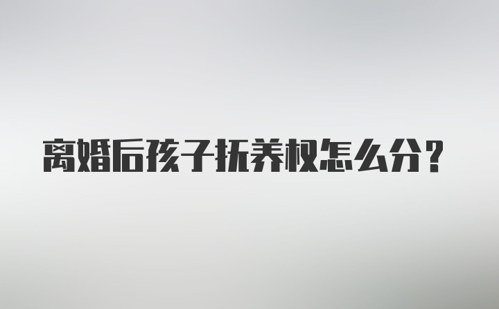 离婚后孩子抚养权怎么分？