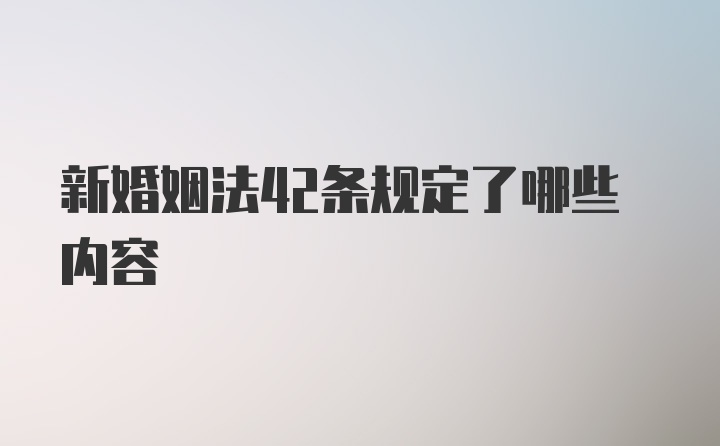 新婚姻法42条规定了哪些内容