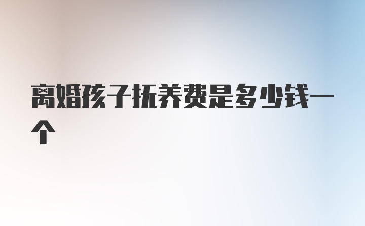 离婚孩子抚养费是多少钱一个