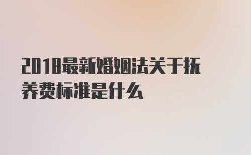 2018最新婚姻法关于抚养费标准是什么