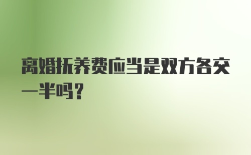 离婚抚养费应当是双方各交一半吗？