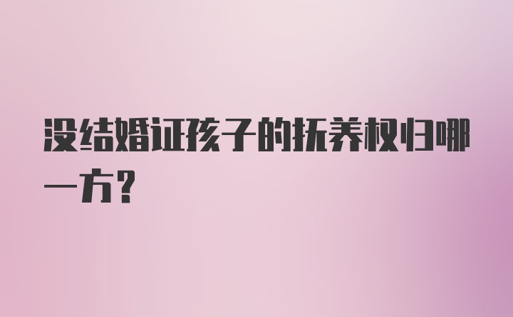 没结婚证孩子的抚养权归哪一方?