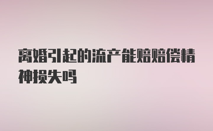 离婚引起的流产能赔赔偿精神损失吗