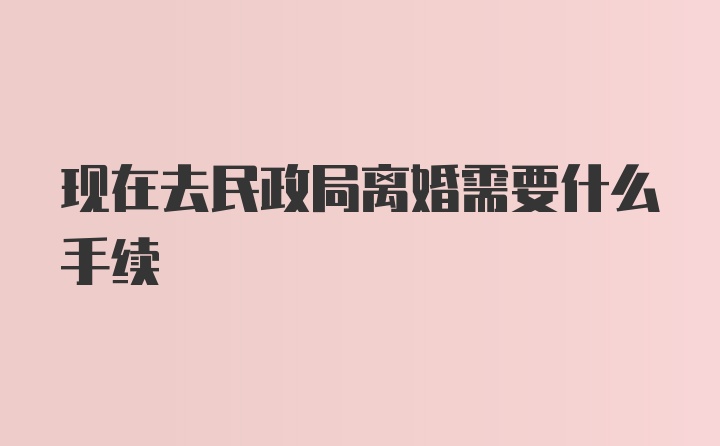 现在去民政局离婚需要什么手续