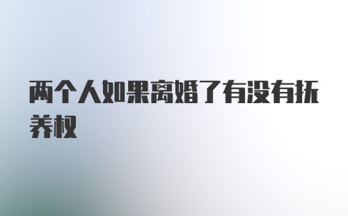 两个人如果离婚了有没有抚养权