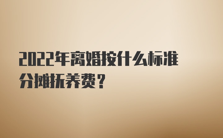 2022年离婚按什么标准分摊抚养费?