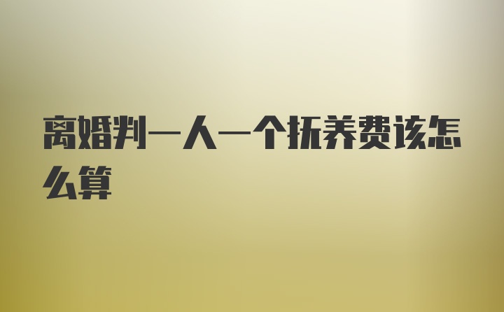 离婚判一人一个抚养费该怎么算