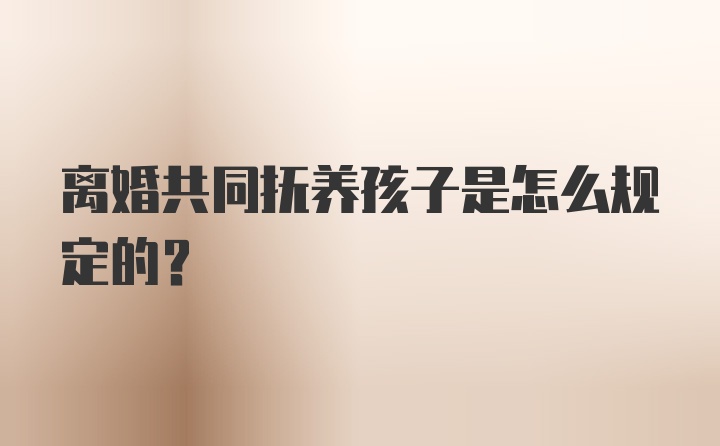 离婚共同抚养孩子是怎么规定的?