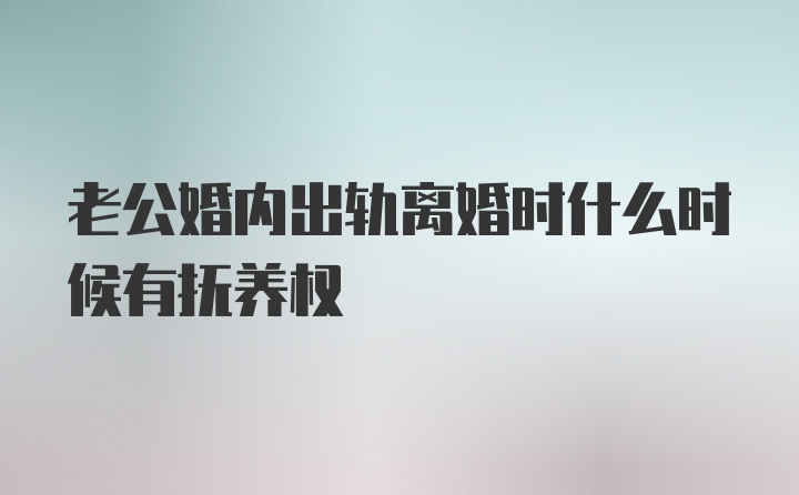 老公婚内出轨离婚时什么时候有抚养权