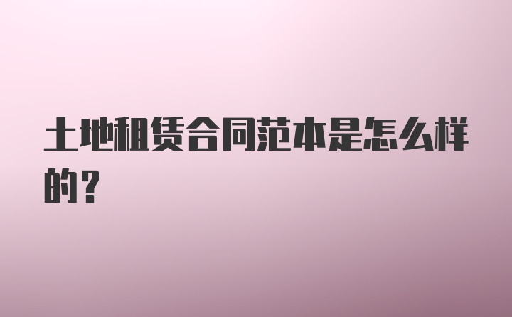 土地租赁合同范本是怎么样的？