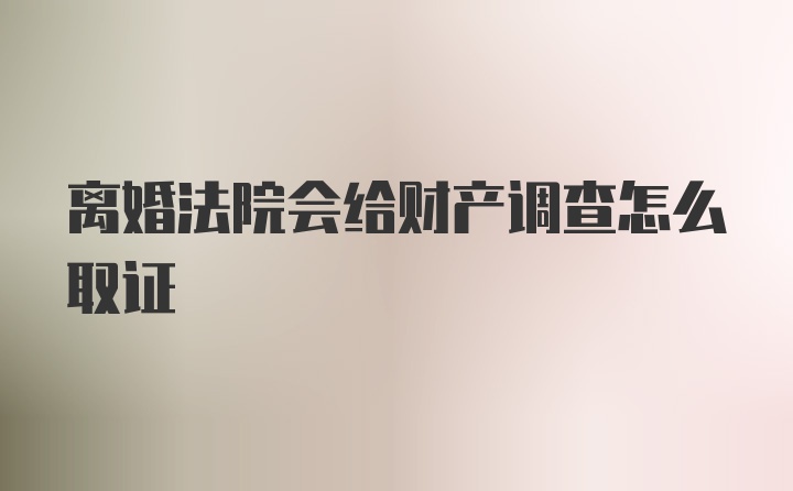 离婚法院会给财产调查怎么取证