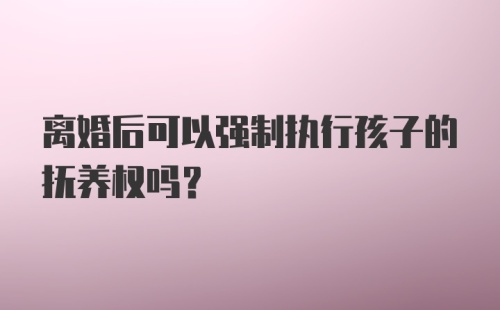 离婚后可以强制执行孩子的抚养权吗？