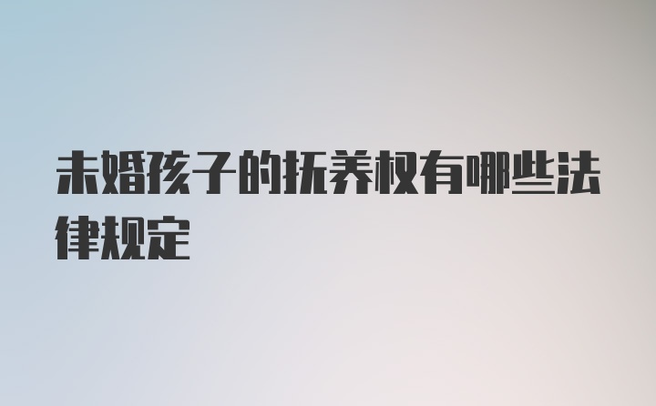 未婚孩子的抚养权有哪些法律规定